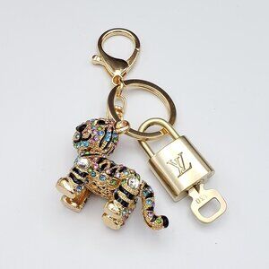 Authentic Louis Vuitton Lock & Key with Unbranded Tiger Bagcharm, Keychain